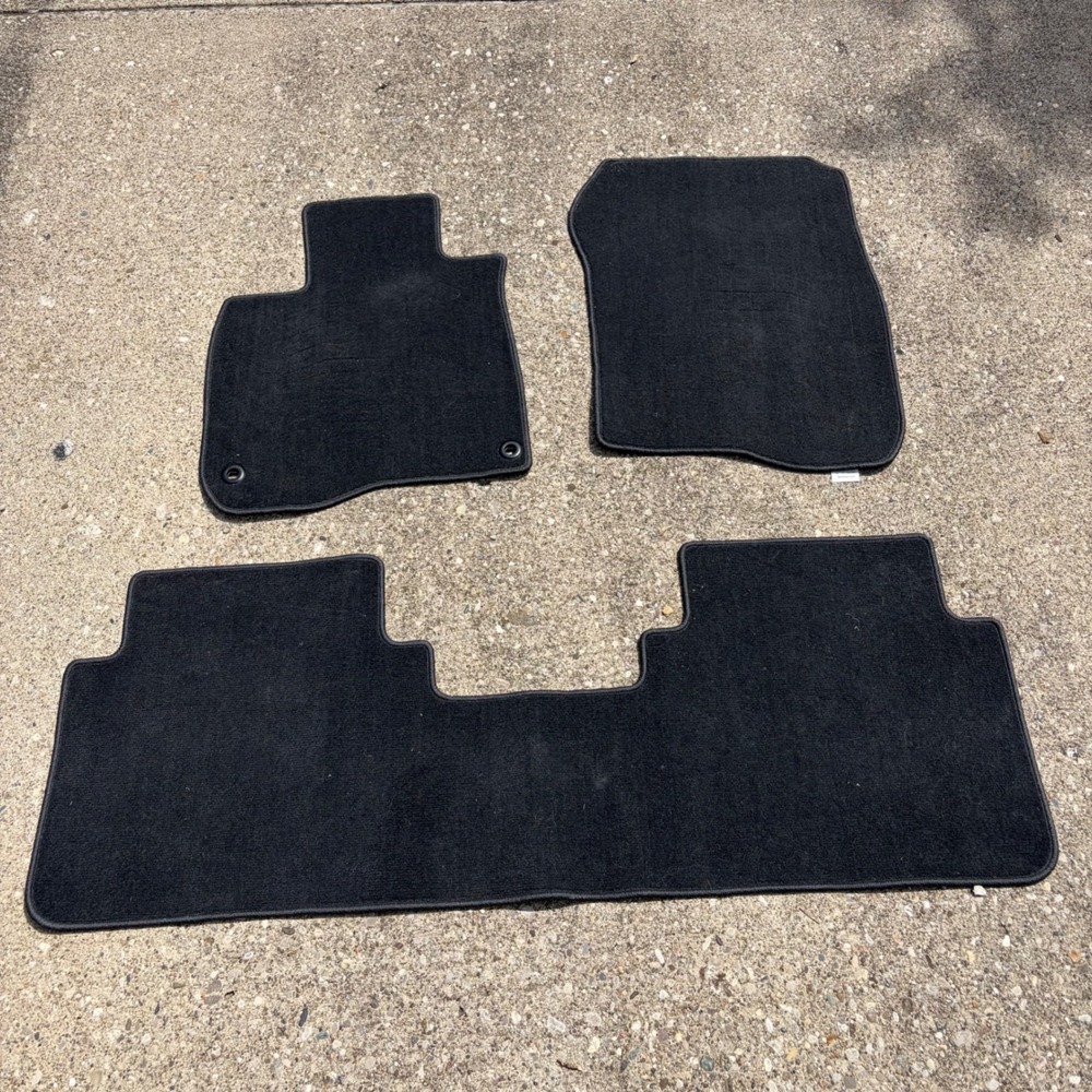 Honda CR-V Black Carpet Floor Mats Set OEM 3 Piece Front and Rear 2017-2022
